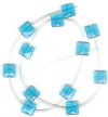 1 10x10mm Aqua Quartz Faceted Square
